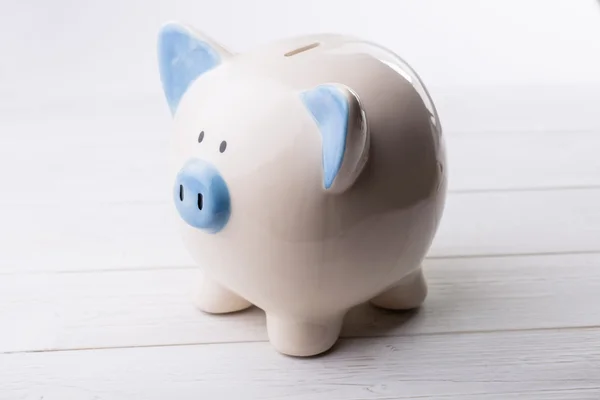 Blue and white piggy bank — Stock Photo, Image