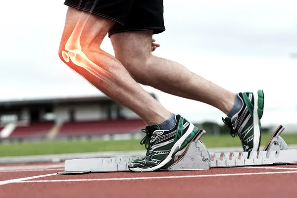 Highlighted bones of man about to race — Stock Photo, Image