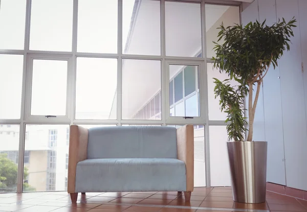 Empfangsbereich mit Couch und Fenster — Stockfoto