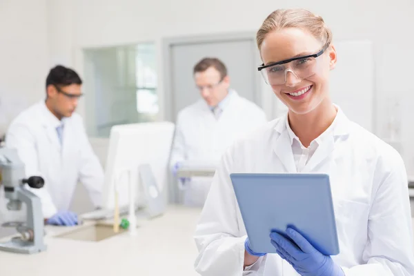 Scientist using tablet — Stock Photo, Image