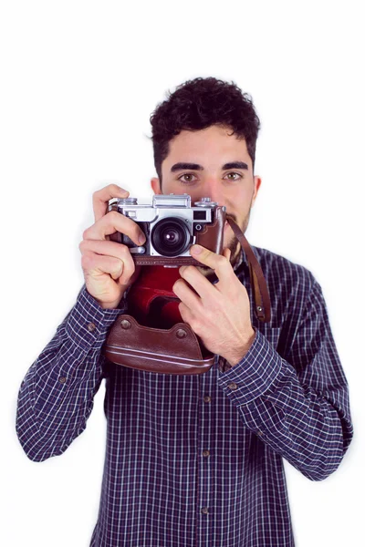Hombre casual tomando una foto — Foto de Stock