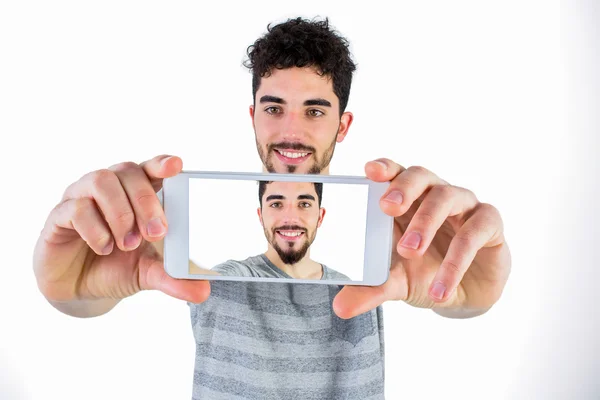 Casual άτομο που παίρνει μια selfie — Φωτογραφία Αρχείου