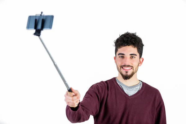 Casual adam bir selfie alarak — Stok fotoğraf