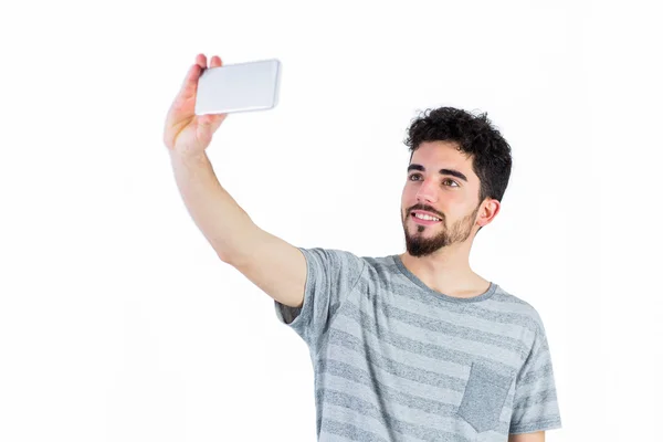 Casual adam bir selfie alarak — Stok fotoğraf
