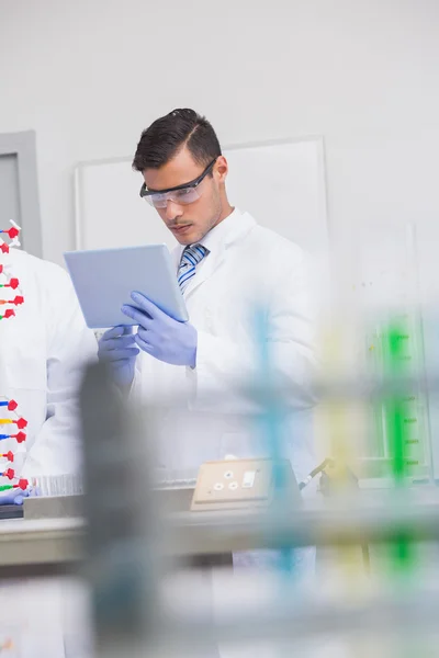 Scientist using tablet pc — Stock Photo, Image