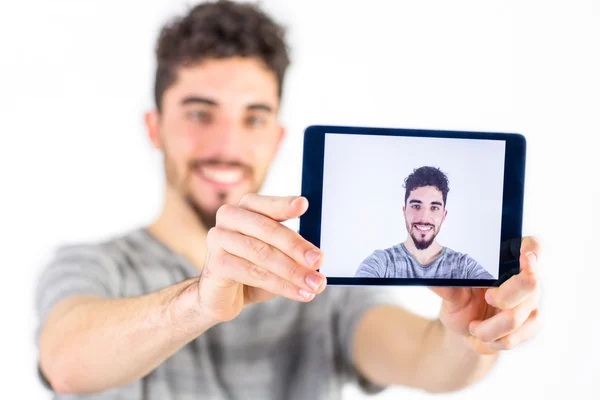 Casual man taking a selfie — Stock Photo, Image