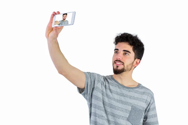 Casual homem tomando uma selfie — Fotografia de Stock