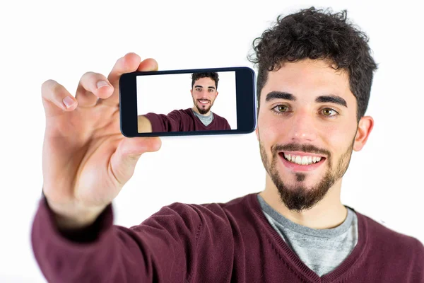 Casual άτομο που παίρνει μια selfie — Φωτογραφία Αρχείου