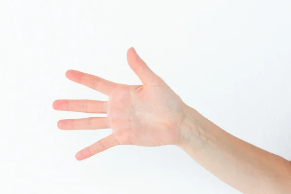 Mujer mostrando su mano — Foto de Stock