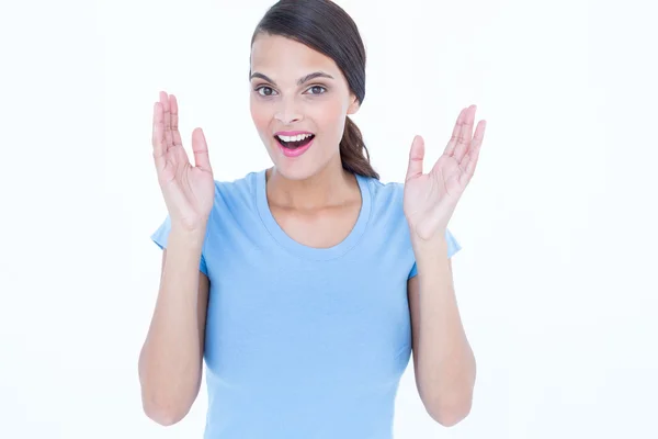 Happy surprised young woman Stock Picture