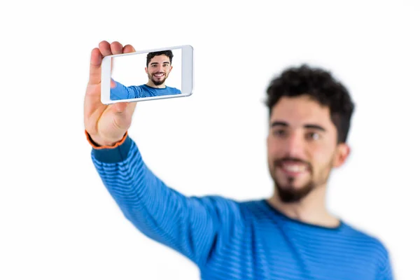 Casual άτομο που παίρνει μια selfie — Φωτογραφία Αρχείου