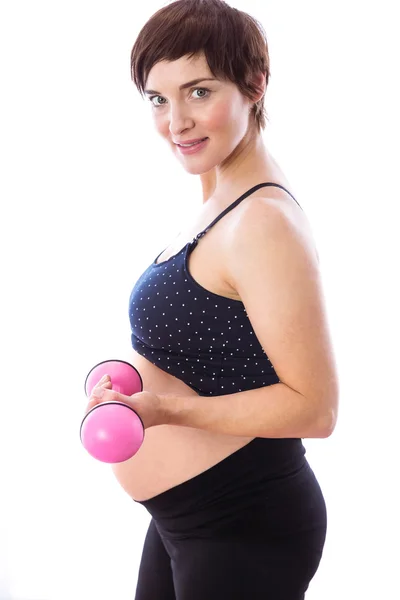 Mulher grávida mantendo em forma — Fotografia de Stock