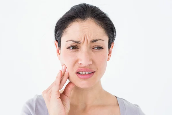 Woman suffering from teeth pain — Stock Photo, Image