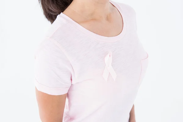 Ženy v růžovém na prsu povědomí — Stock fotografie