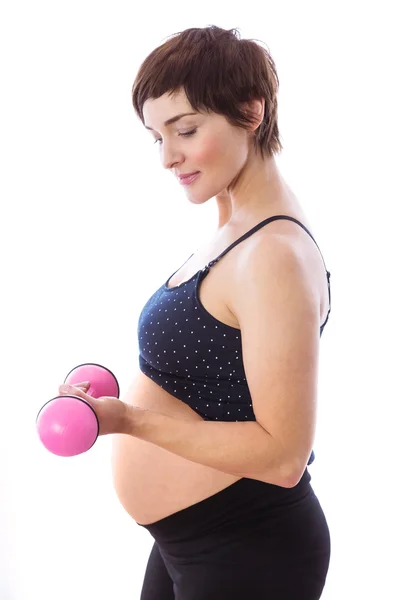 Schwangere hält sich fit — Stockfoto