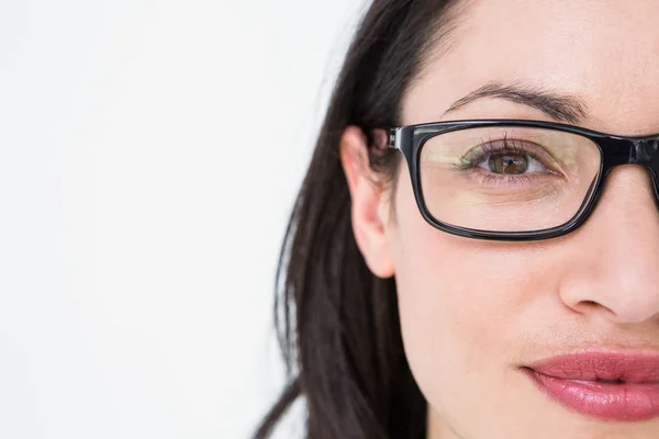 Pretty brunette wearing eye glasses — Stock Photo, Image