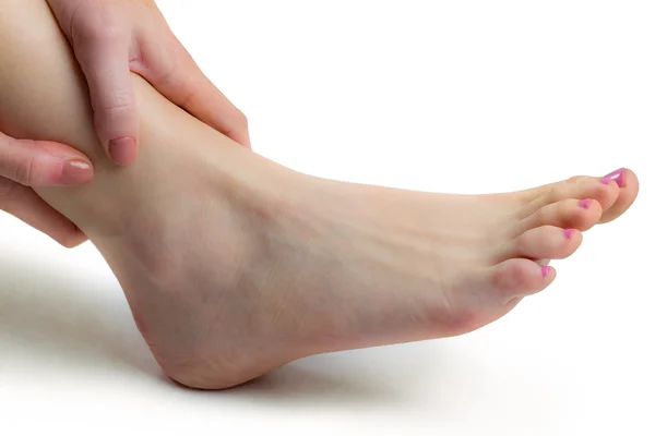 Ayak bileği yaralanması olan kadın — Stok fotoğraf