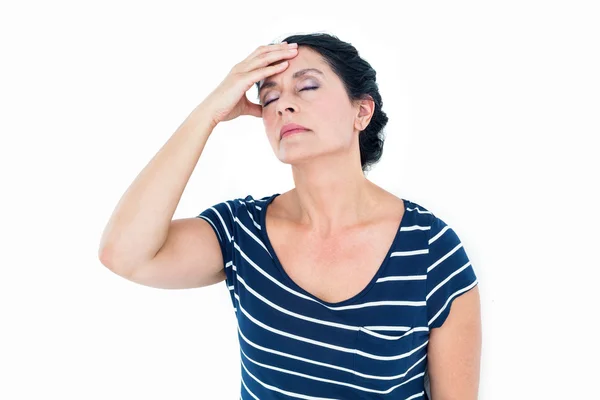 Woman having migraine — Stock Photo, Image