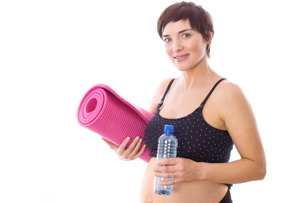 Schwangere hält sich fit — Stockfoto