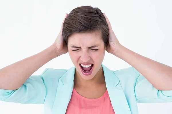 Arg kvinna skrikande — Stockfoto