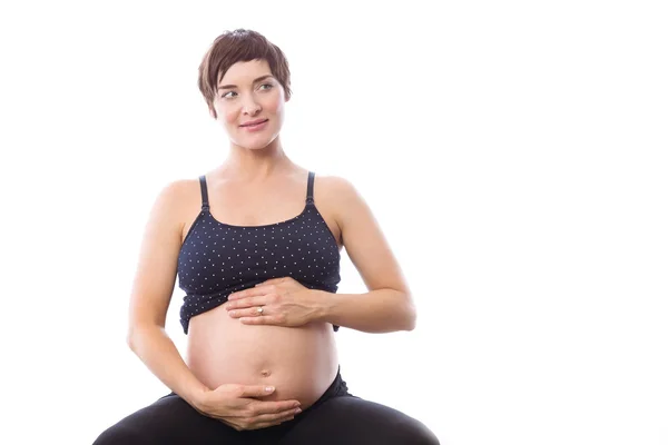 Těhotná žena v obrazci — Stock fotografie