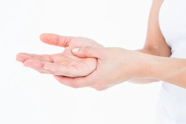 Mujer con dolor de manos — Foto de Stock