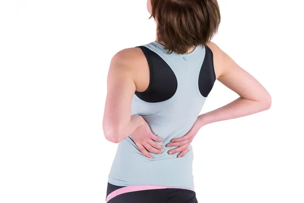 Woman with back injury — Stock Photo, Image