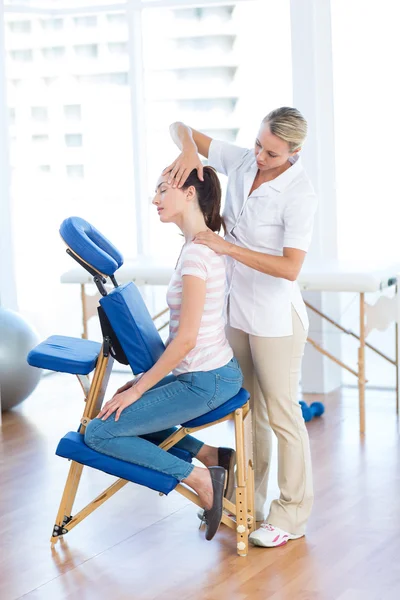 Woman having neck massage — Stock Photo, Image