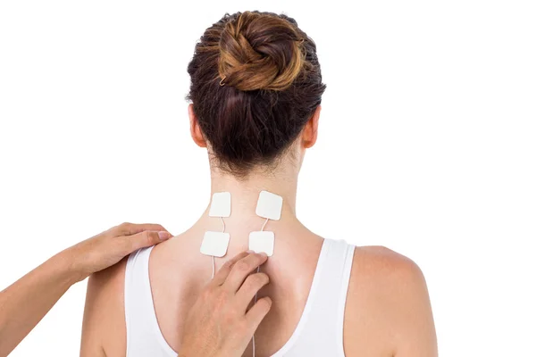 Woman having electrotherapy — Stock Photo, Image