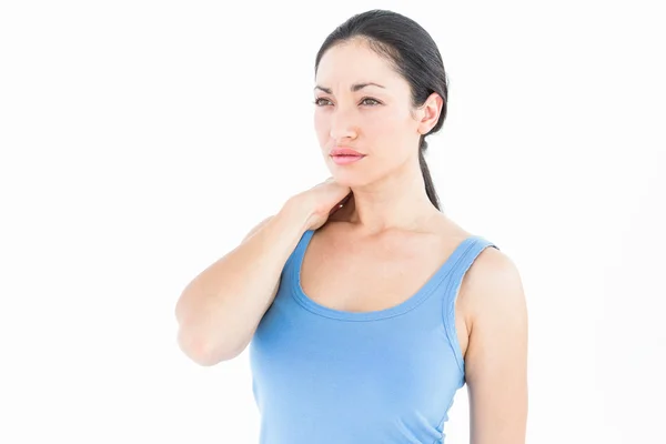 Brunette with neck pain — Stock Photo, Image