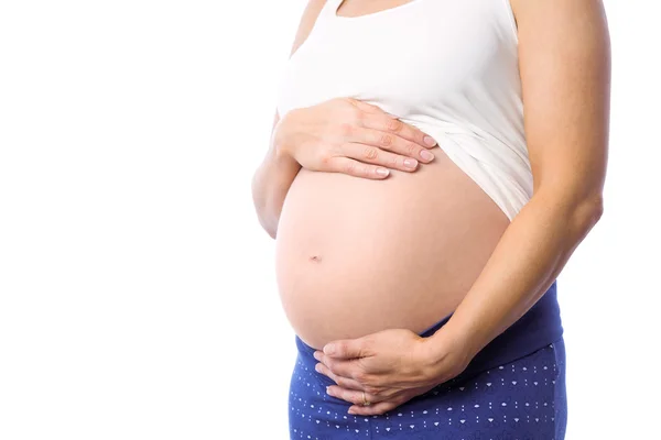 妊娠中の女性は、バンプを保持 — ストック写真