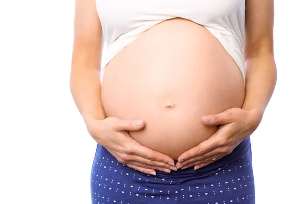 Zwangere vrouw met haar bump — Stockfoto