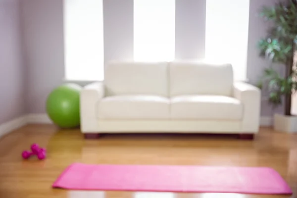 Exercise mat and ball — Stock Photo, Image