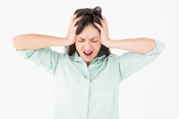 Mulher deprimida gritando — Fotografia de Stock