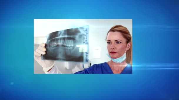 Montage van tandartsen — Stockvideo