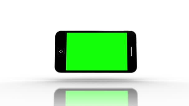 Media device screens showing green screen — Stock Video