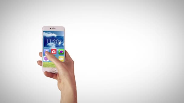 Main à l'aide d'applications sur smartphone — Video