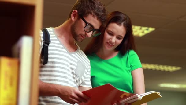 Estudiantes felices estudiando juntos — Vídeos de Stock