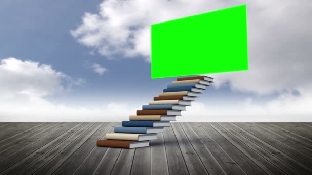 Green Screen mit Treppe — Stockvideo