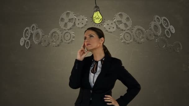 Businesswoman on the phone with graphics — Stock Video