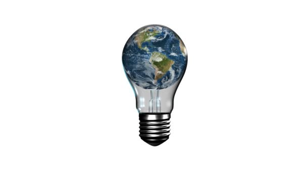 地球の回転の電球 — ストック動画