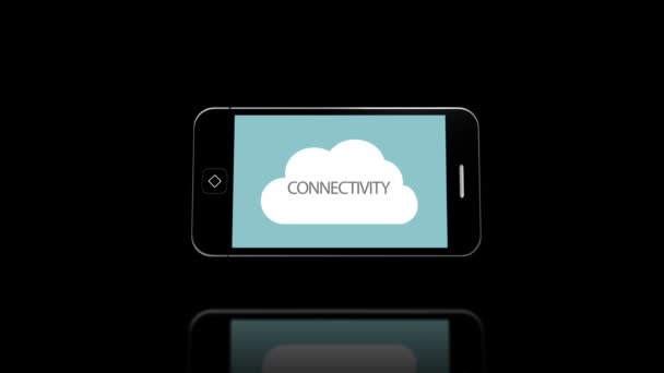 Écrans des appareils multimédias montrant le cloud computing — Video
