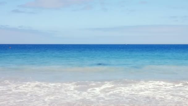 Linda loira andando na praia — Vídeo de Stock