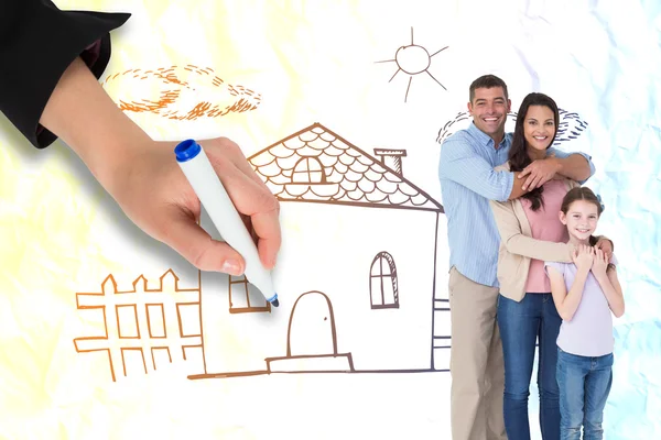 Imagen compuesta de familia feliz abrazándose unos a otros — Foto de Stock