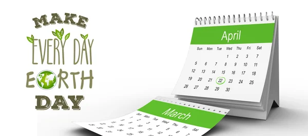 Composite image of april calendar — Stock Photo, Image