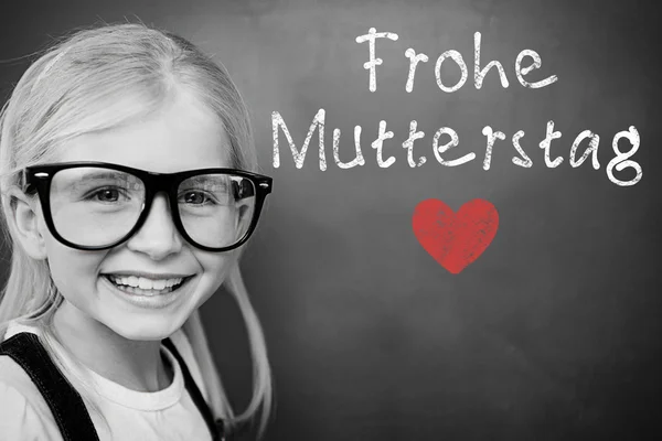 Composite image of schoolchild with blackboard — Stock Photo, Image