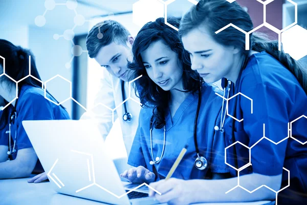 Medical students sitting and talking — Stock Photo, Image