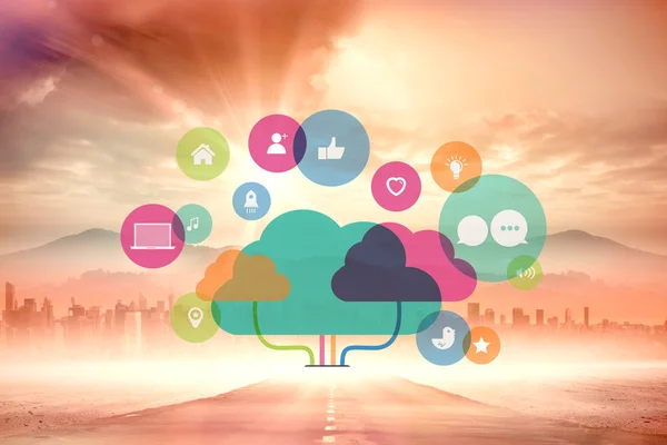 Image composite des applications et concept de cloud computing — Photo