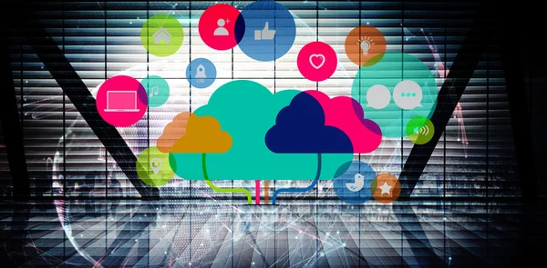 Immagine composita di app e concetto di cloud computing — Foto Stock