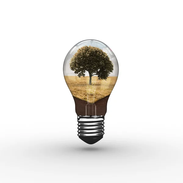 Imagem composta de lâmpada vazia — Fotografia de Stock